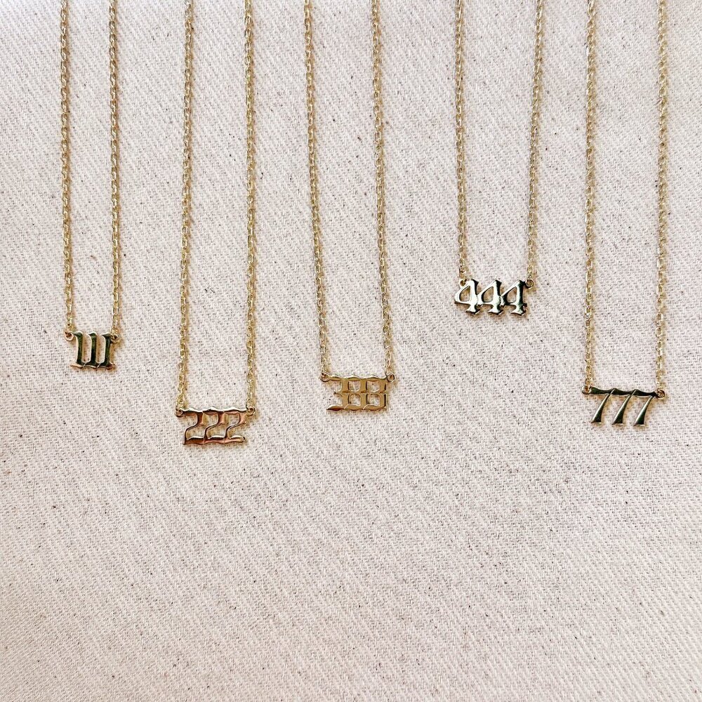 18K Gold Filled 444 Angel Number Necklace - Picture 6 of 6